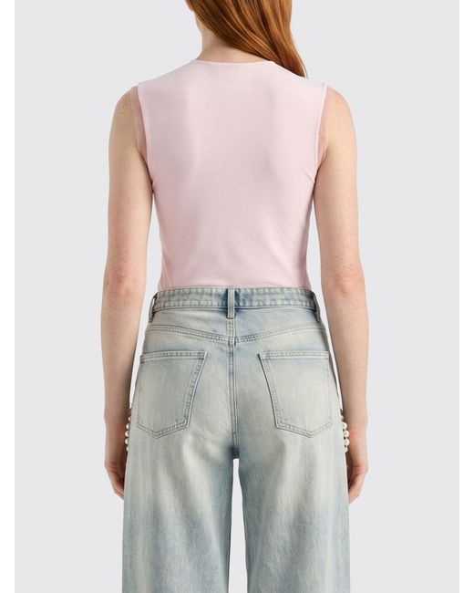 Genny Blue Slim Fit Stretch-Technical Fabric Top With Crew Neck