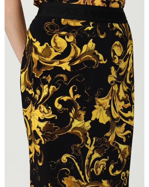 Versace Jeans Couture Metallic Barocco-Print Midi Skirt