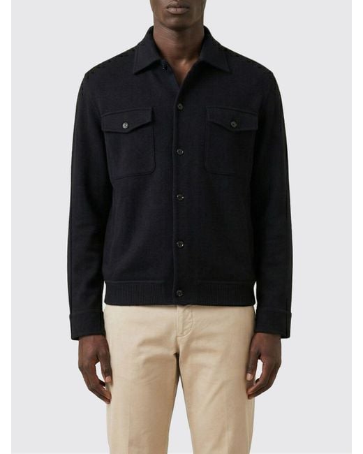 Lardini Black Cotton Shirt Jacket for men