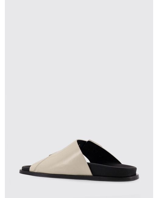 Alohas White Brushed Leather Alba Sandals