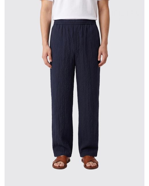 Giorgio Armani Blue Wide Leg Viscose Blend Trousers for men