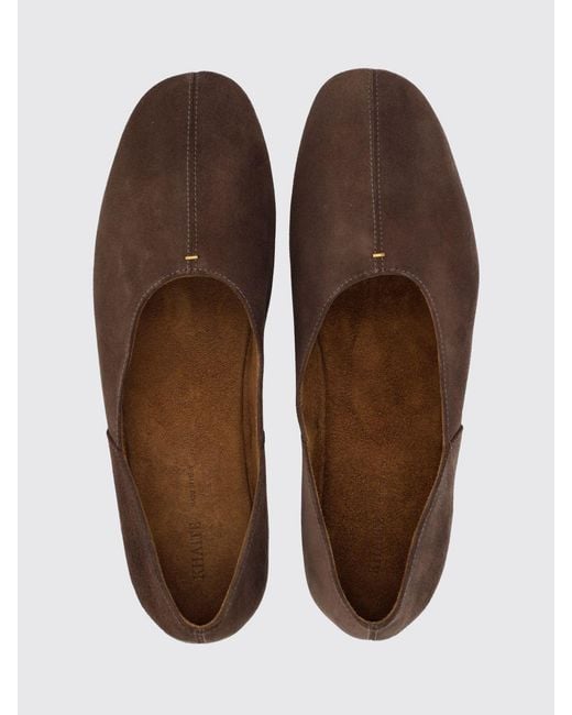 Khaite Brown Jane Suede Ballerinas