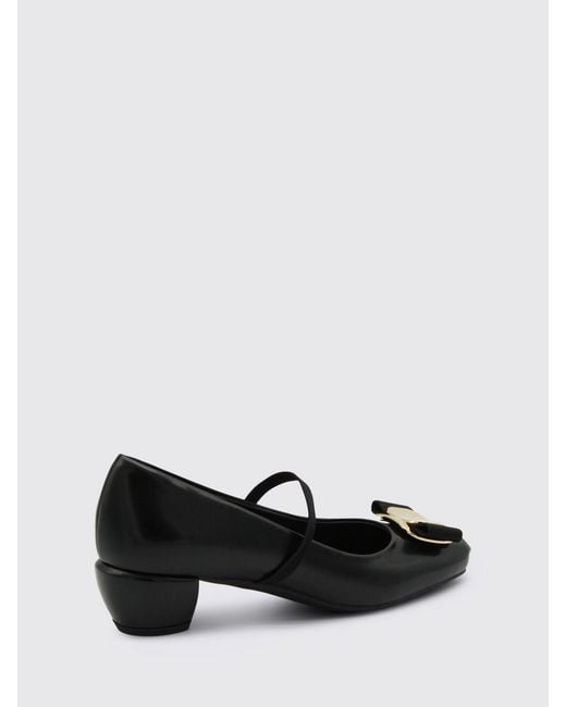Ferragamo Black New Vara Mary Jane Ballerinas