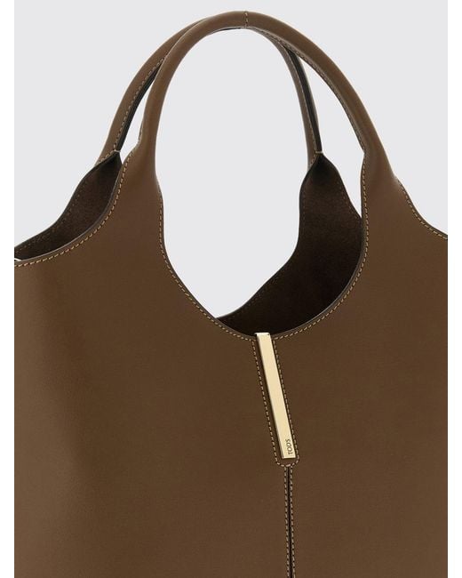 Tod's Brown Small Leather Shopping Tote Bag
