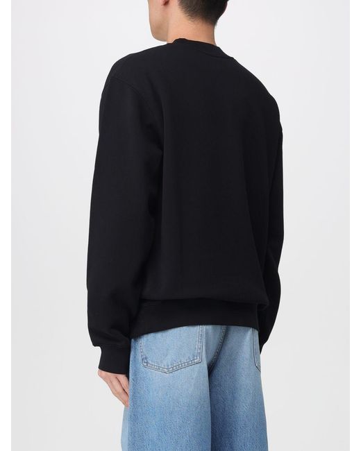 Jacquemus Blue Logo Cotton Crewneck Sweatshirt for men