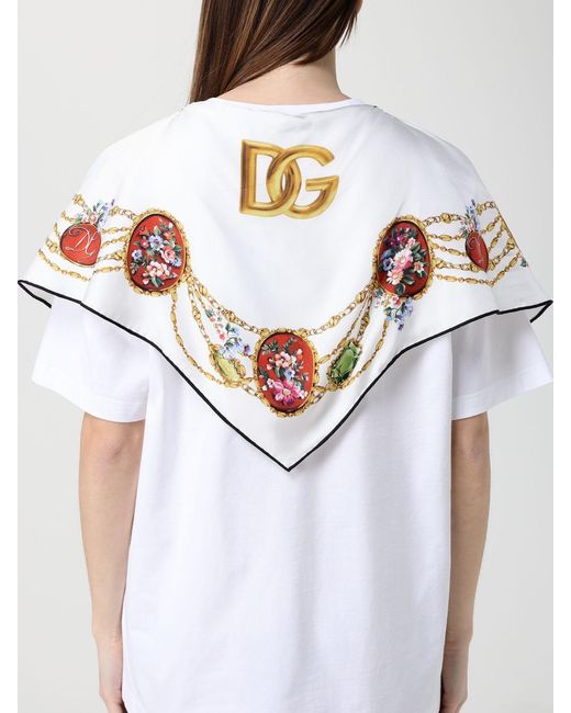 Dolce & Gabbana White Dolce &Amp Gabbana T-Shirts With Scarf