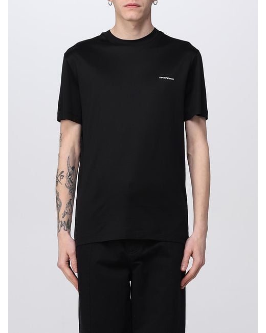 Emporio Armani Black Cotton T-shirt for men