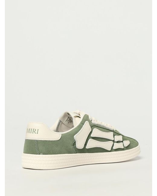 Amiri Green Leather Pacific Bones Sneakers for men