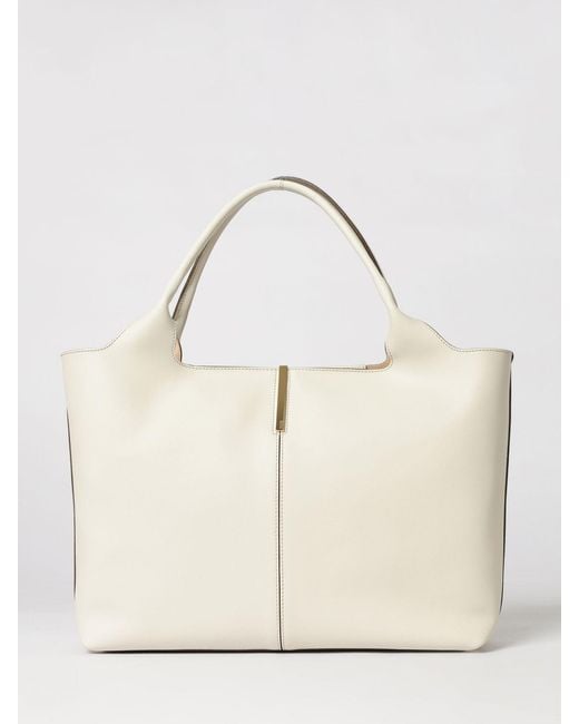 Tod's Natural Medium Leather Shopping Bag