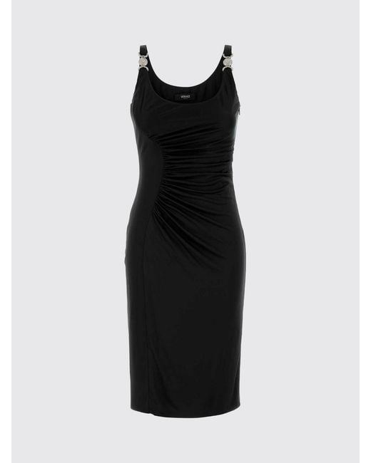 Versace Black Stretch Jersey Midi Dress