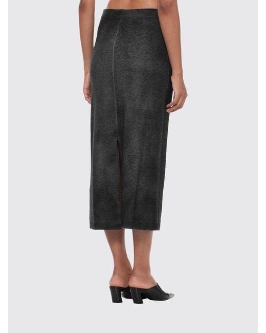 Avant Toi Black Wool And Cashmere Knit Midi Pencil Skirt With Elastic Waist
