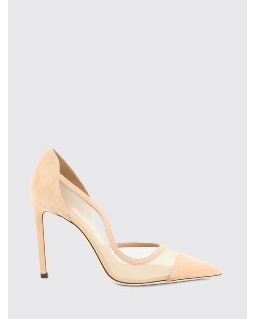 Jimmy Choo Pink Brigitte Mesh And Suede Pumps With High Stiletto Heel