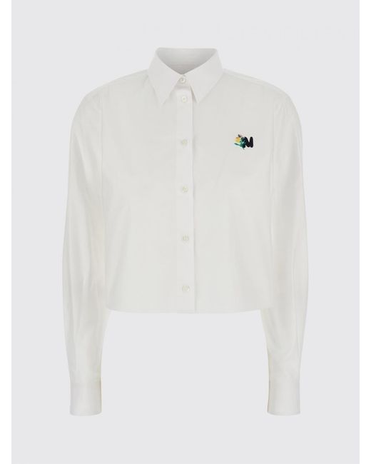 Camicia Cropped di MSGM in White