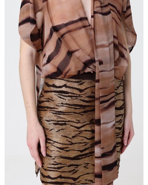 Elisabetta Franchi Natural Printed Jersey Mini Dress