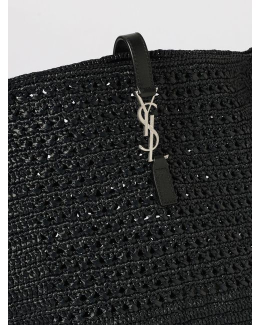 Saint Laurent Black Le 5 À 7 Crochet Raffia Bag for men