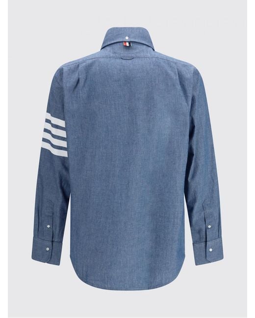 Thom Browne Blue Cotton Shirt for men
