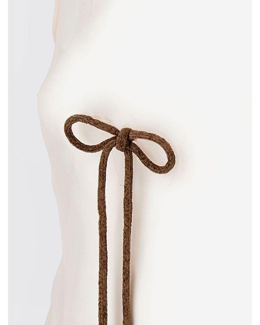Simone Rocha Blue Silk Top With Bow