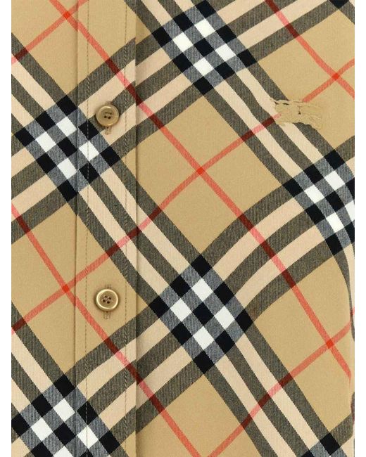 Burberry Natural Long-Sleeved Vintage Check Cotton Shirt