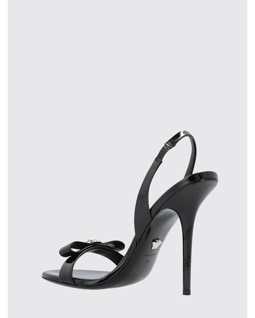 Versace White Gianni Ribbon Patent Leather Sandals
