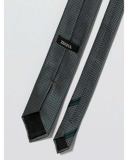 Zegna White Jacquard Silk Tie for men