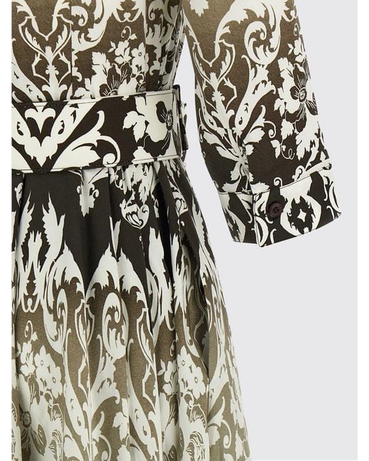 Samantha Sung White A-Line Liberty Floral Print Cotton Midi Dress