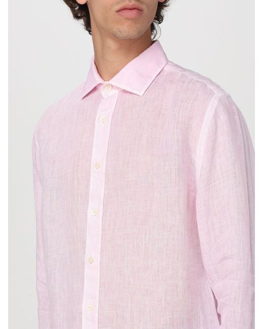 120% Lino Pink Shirt for men