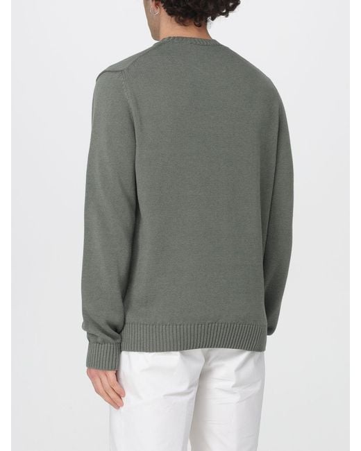 Zanone Gray Linen And Cotton Sweater for men