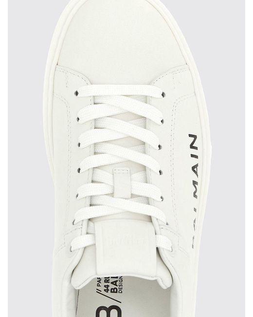 Balmain Natural B-Court Leather Sneakers for men
