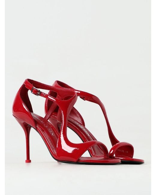 Alexander McQueen Red Heeled Sandals