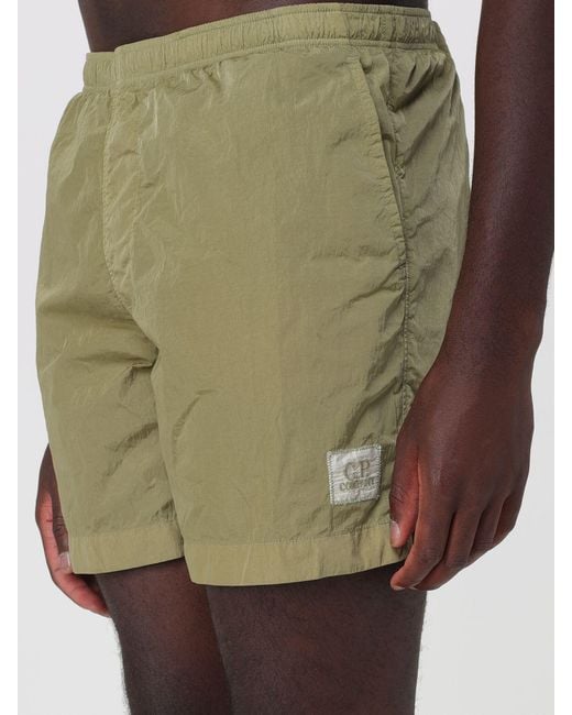 C P Company Natural Polyamide Swim Shorts With Elasticated Waist for men