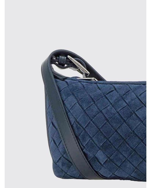Bottega Veneta Blue Traveler Woven Suede Bag for men