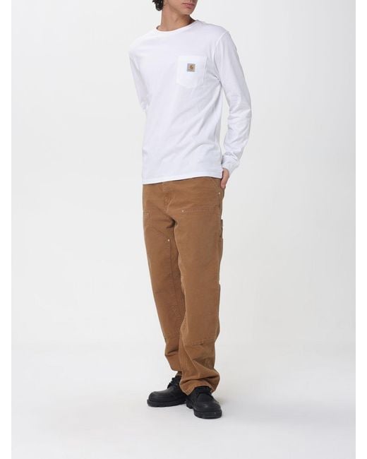 Carhartt Brown Double Knee Organic Cotton Trousers for men