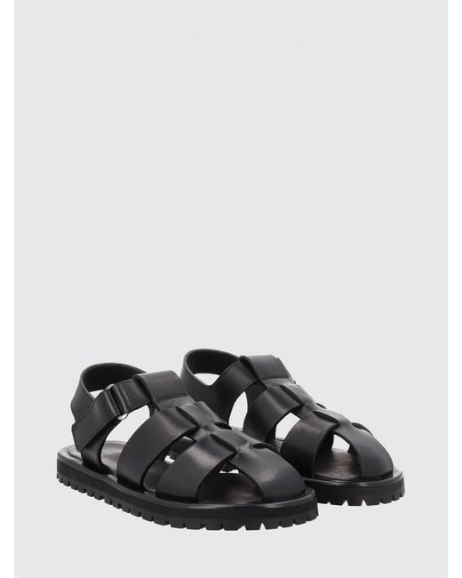 Studio Nicholson White Sandom Calfskin Fisherman Sandals With Serrated Sole