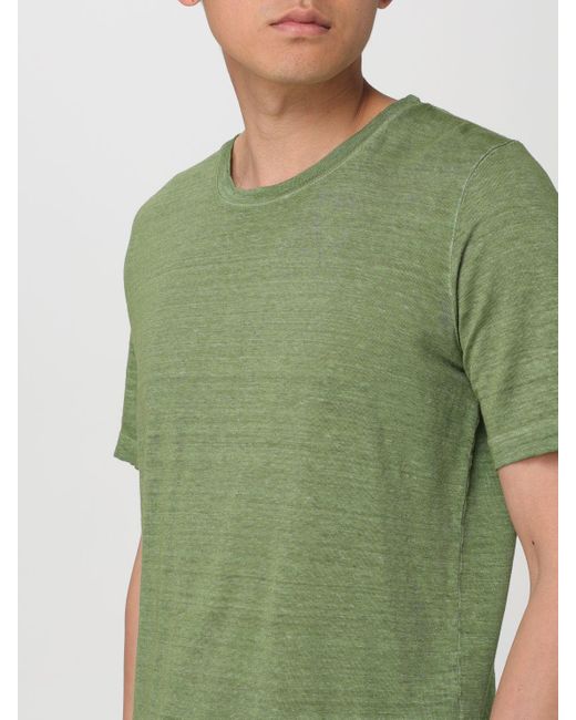 T-shirt basic di 120% Lino in Green da Uomo