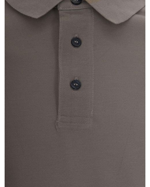 Emporio Armani Gray Cotton Polo Shirt for men