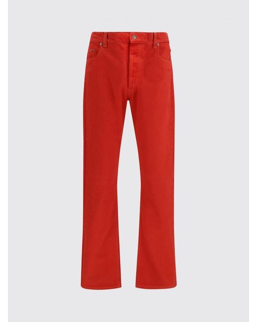 Versace Red Denim Straight Jeans for men