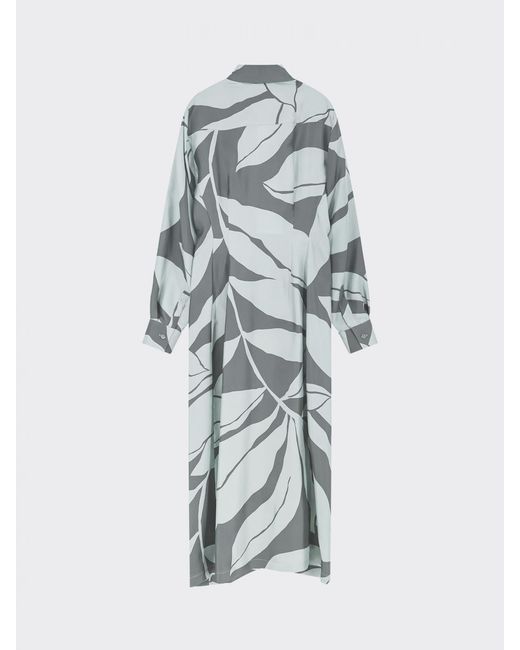 Max Mara Green Printed Silk Shirt Dress