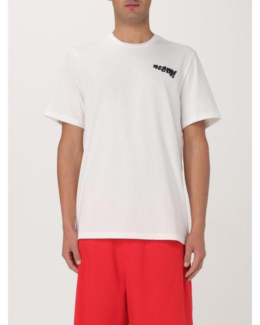 MSGM White Logo Tshirt for men