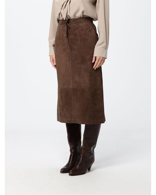 Max Mara Brown A-Line Midi Skirt