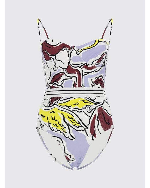 Tory Burch Purple Printed Polyamide One Piece Swimsuit