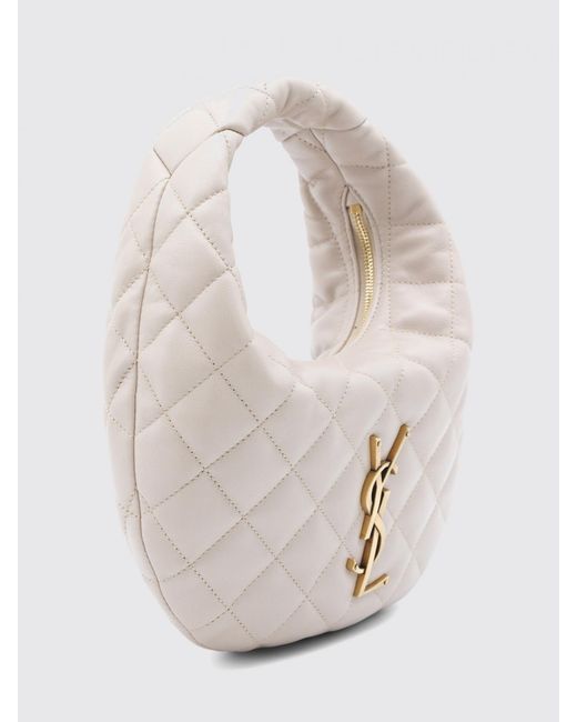 Saint Laurent White Icarino Quilted Nappa Hobo Bag