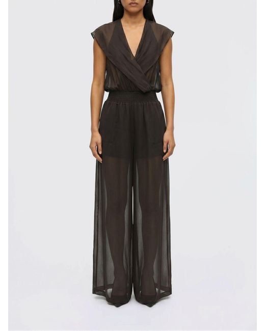 Pinko Black Cotton Blend Jumpsuit