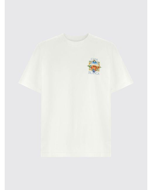 Casablanca White Organic Cotton Tennis Logo T-Shirt for men
