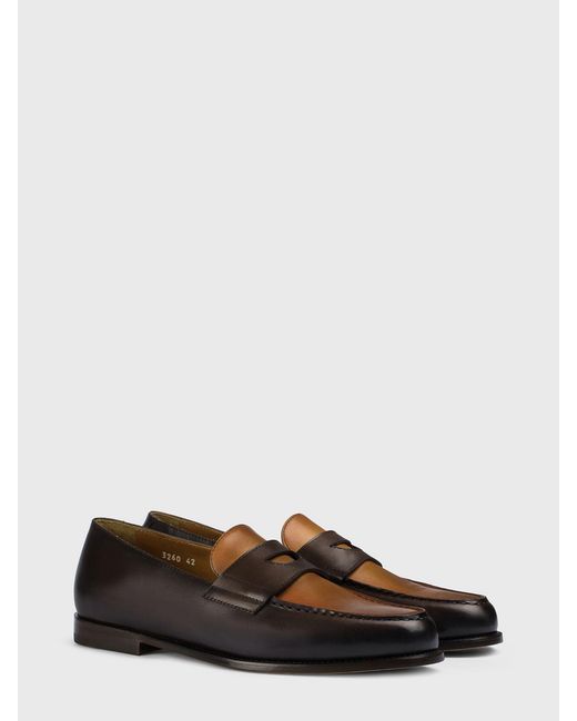 Doucal's White Leather Loafers for men