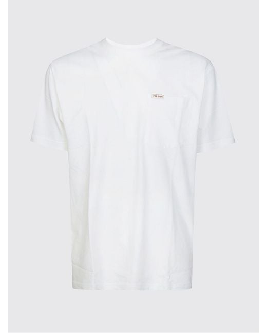Filson White Crewneck T-Shirt for men