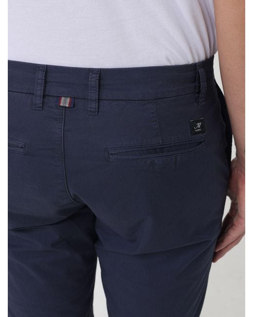 Mason's Blue Slim Fit Stretch Cotton Shorts for men