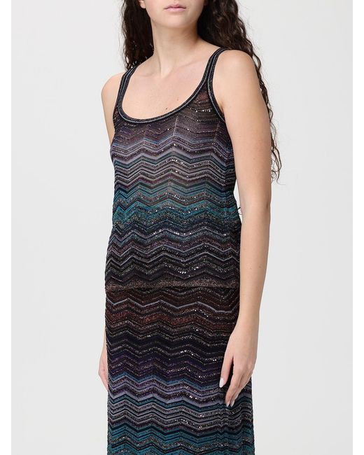 Missoni Blue Zigzag Lurex Viscose Knit