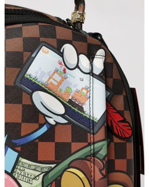 Sprayground Red Money Boy Chillin Graphic Print Backpack With Laptop Pocket for men