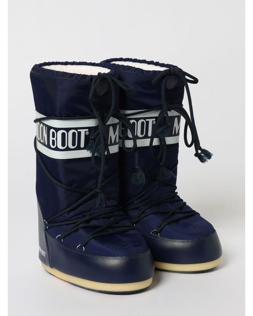 Moon Boot Blue Flat Ankle Boot