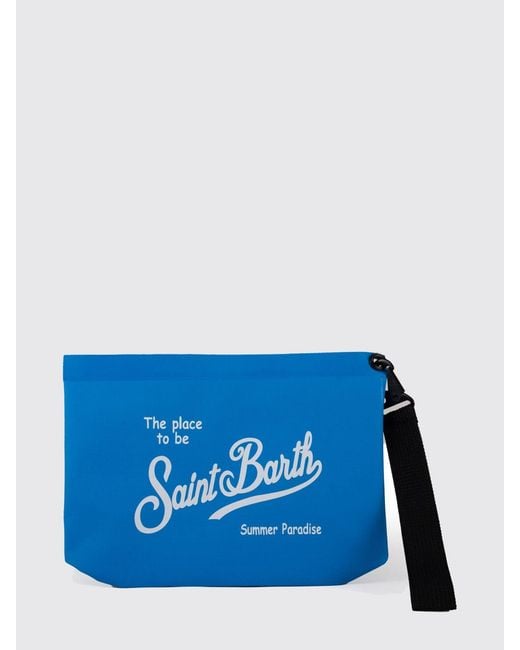 Mc2 Saint Barth Blue Aline Pvc Pouch With A Contrasting Logo And Removable Handle for men